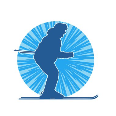 Kayak sporu yapan bir erkeğin silueti.