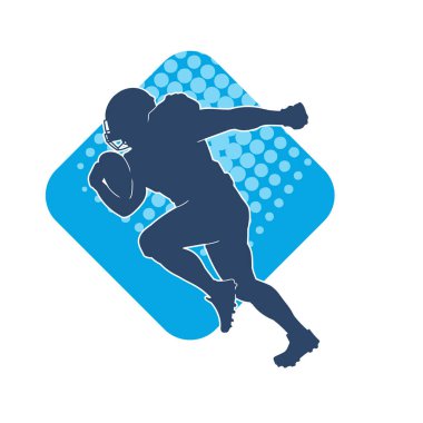 Erkek bir Amerikan futbolcusunun silueti..