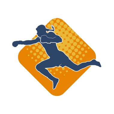 Hareketli erkek kickboksör atletinin silueti. Tekme atan bir adamın silueti..