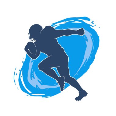 Erkek bir Amerikan futbolcusunun silueti..