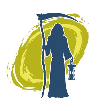 Azrail 'in silueti efsanevi folklor yaratığı tırpan taşıyor..