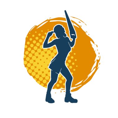 Demir testeresi taşıyan, işçi kostümlü zayıf bir kadının silueti. Kadın marangoz silueti, elinde testereyle poz vermiş..