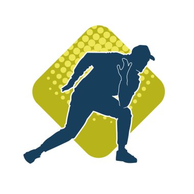 Hareket halindeki bir erkek dansçının silueti. Dans eden zayıf bir adamın silueti..