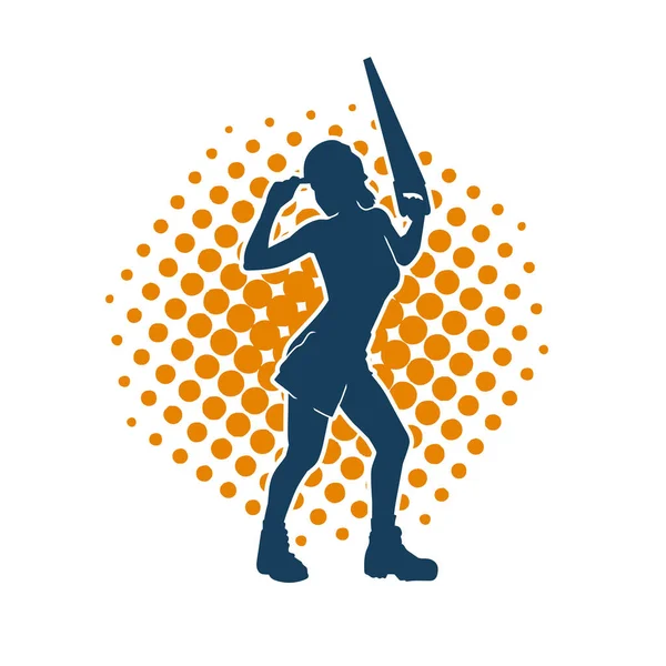 Demir testeresi taşıyan, işçi kostümlü zayıf bir kadının silueti. Kadın marangoz silueti, elinde testereyle poz vermiş..