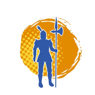 Savaş zırhlı, baltalı bir erkek savaşçının silueti.