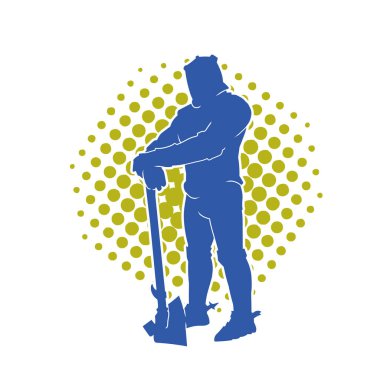 Savaş zırhlı, baltalı bir erkek savaşçının silueti.