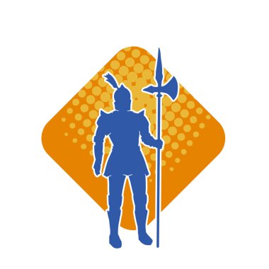 Savaş zırhlı, baltalı bir erkek savaşçının silueti.