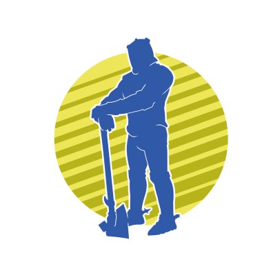 Savaş zırhlı, baltalı bir erkek savaşçının silueti.