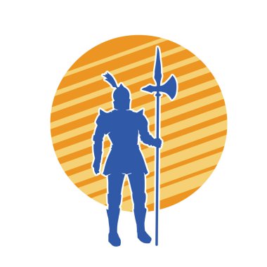 Savaş zırhlı, baltalı bir erkek savaşçının silueti.