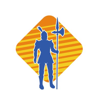 Savaş zırhlı, baltalı bir erkek savaşçının silueti.