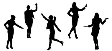 İfade veren kadın silueti.