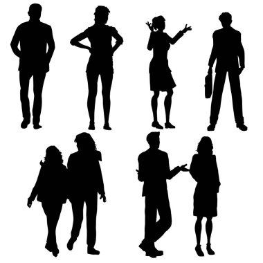 Ofis çalışanlarının siluet koleksiyonu