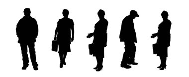 Bazı yaşlıların ya da yaşlıların silueti