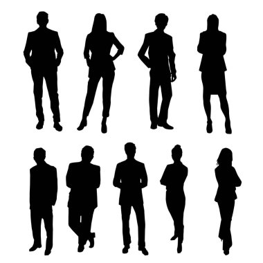 Siluet grup iş adamları