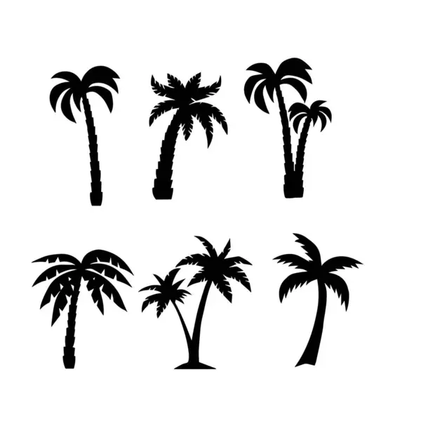 Tropik palmiye ağaçlarının silueti