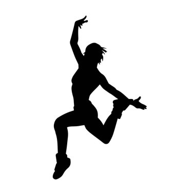 İnce bir kadın dansının silueti.