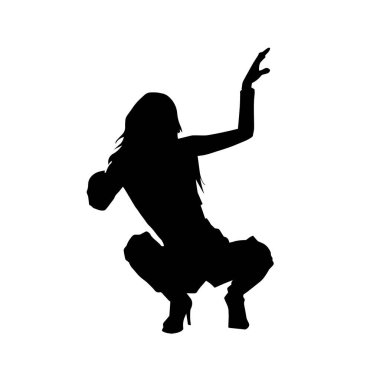 İnce bir kadın dansının silueti.