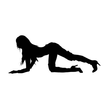 İnce bir kadın dansının silueti.