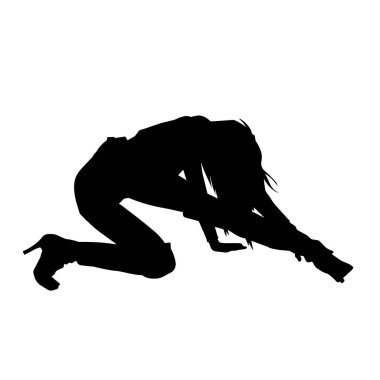 İnce bir kadın dansının silueti.