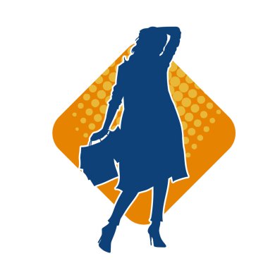 Sıska genç bir kadının silüeti alışveriş torbaları taşıyor..