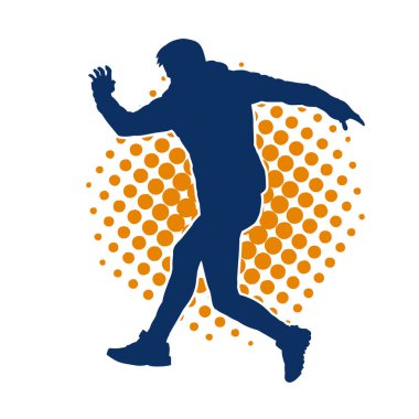 Atlayan ve koşan bir adamın silüeti.