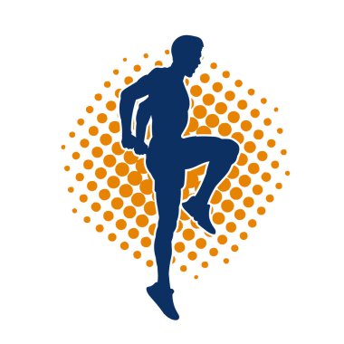 Spor yapan, fiziksel egzersiz yapan ya da pilates yapan bir adamın silüeti.