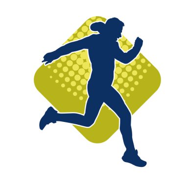 Koşu pozisyonundaki bir adamın silüeti. Siluet erkek koşusu pozu.