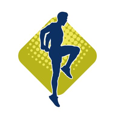 Spor yapan, fiziksel egzersiz yapan ya da pilates yapan bir adamın silüeti.