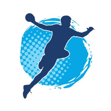 Rugby sporcusunun silueti iş başında. Rugby oynayan sporcu bir adamın silueti..