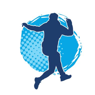 Atlayan ve koşan bir adamın silüeti.