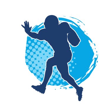 Erkek bir Amerikan futbolcusunun silueti..