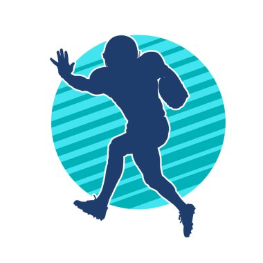 Erkek bir Amerikan futbolcusunun silueti..