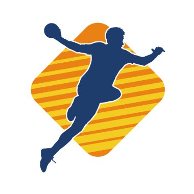 Rugby sporcusunun silueti iş başında. Rugby oynayan sporcu bir adamın silueti..