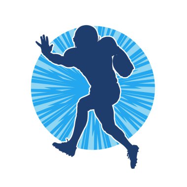 Erkek bir Amerikan futbolcusunun silueti..