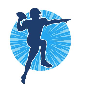 Erkek bir Amerikan futbolcusunun silueti..