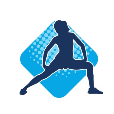 Fiziksel egzersiz yapan ya da spor yapan bir kadının silüeti.