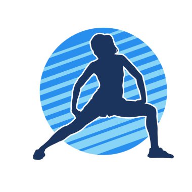 Fiziksel egzersiz yapan ya da spor yapan bir kadının silüeti.