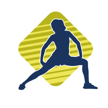 Fiziksel egzersiz yapan ya da spor yapan bir kadının silüeti.