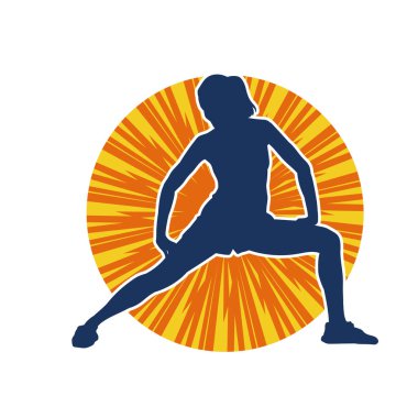 Fiziksel egzersiz yapan ya da spor yapan bir kadının silüeti.