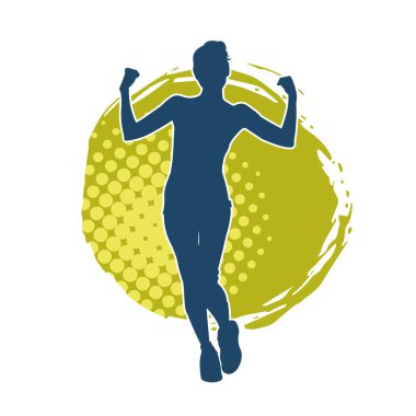 Sportif kadın silueti aerobik yapıyor. 