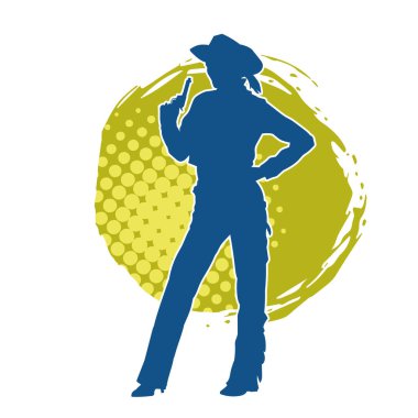 Kovboy kostümü giymiş bir adamın silüeti. Kementle ip taşıyor. 