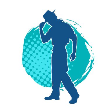 Kovboy kıyafeti giymiş zayıf bir erkek modelin silueti.