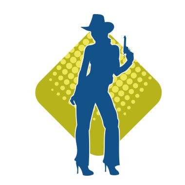 Kovboy kostümü giymiş bir adamın silüeti. Kementle ip taşıyor. 