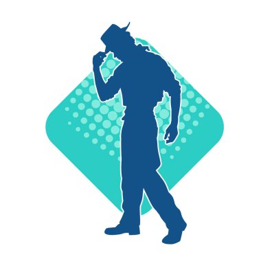 Kovboy kıyafeti giymiş zayıf bir erkek modelin silueti.