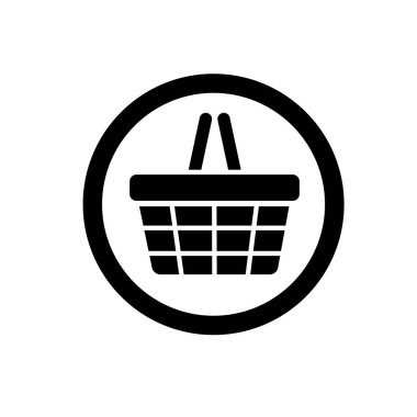 Alışveriş sepeti sembolü. Alıcı arabası ikonu. Müşteri işareti.