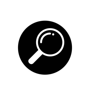 döngü lensi sembolü. Büyüteç simgesi. araştırma veya gözlem sembolü.