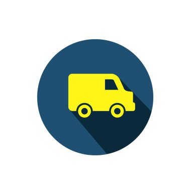 Basitleştirilmiş minibüs aracı sembolü. çizgi film otomobil simgesi veya logosu.