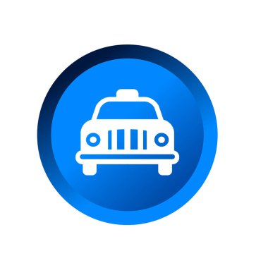 Strobo ya da sirine lamba sembollü polis arabası..