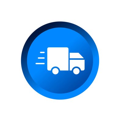 hızlı dağıtım simgesi, ticari servis kamyonu, sipariş ekspres, hızlı taşıma sembolü vektör illüstrasyon logo şablonu herhangi bir amaç için izole.