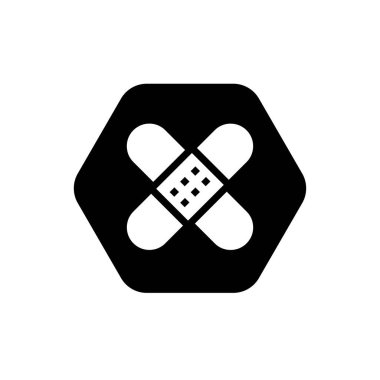 Bandaj ya da yara bandı ikonu. Acı iyileştirici sembol. Kırılma onarım simgesi.